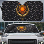 Hesat Solar Horn Symbol Auto Sun Shade Egyptian Cosmic Cow in Starry Milky Way
