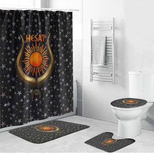Hesat Solar Horn Symbol Bathroom Set Egyptian Cosmic Cow in Starry Milky Way