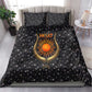 Hesat Solar Horn Symbol Bedding Set Egyptian Cosmic Cow in Starry Milky Way