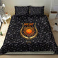 Hesat Solar Horn Symbol Bedding Set Egyptian Cosmic Cow in Starry Milky Way