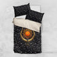Hesat Solar Horn Symbol Bedding Set Egyptian Cosmic Cow in Starry Milky Way