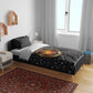Hesat Solar Horn Symbol Bedding Set Egyptian Cosmic Cow in Starry Milky Way