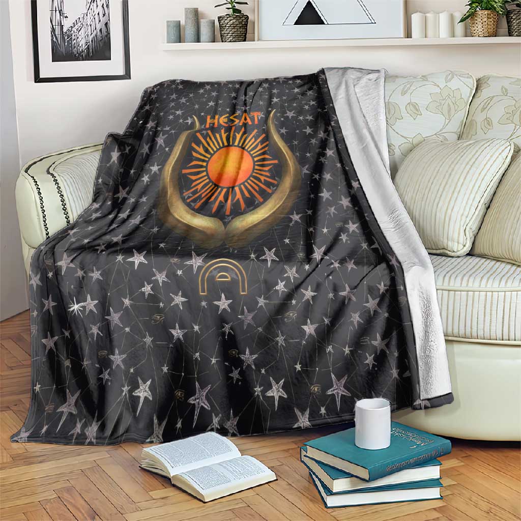Hesat Solar Horn Symbol Blanket Egyptian Cosmic Cow in Starry Milky Way