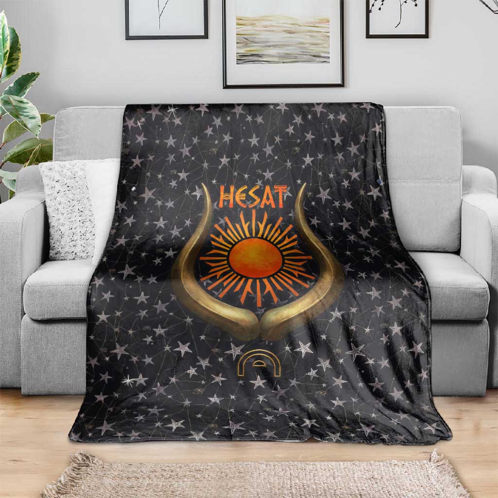 Hesat Solar Horn Symbol Blanket Egyptian Cosmic Cow in Starry Milky Way