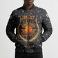 Hesat Solar Horn Symbol Bomber Puffer Jacket Egyptian Cosmic Cow in Starry Milky Way