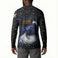 Hesat Solar Horn Symbol Button Sweatshirt Egyptian Cosmic Cow in Starry Milky Way