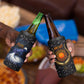 Hesat Solar Horn Symbol 4 in 1 Can Cooler Tumbler Egyptian Cosmic Cow in Starry Milky Way