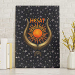 Hesat Solar Horn Symbol Canvas Wall Art Egyptian Cosmic Cow in Starry Milky Way