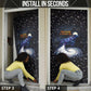Hesat Solar Horn Symbol Door Cover Egyptian Cosmic Cow in Starry Milky Way