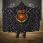 Hesat Solar Horn Symbol Hooded Blanket Egyptian Cosmic Cow in Starry Milky Way
