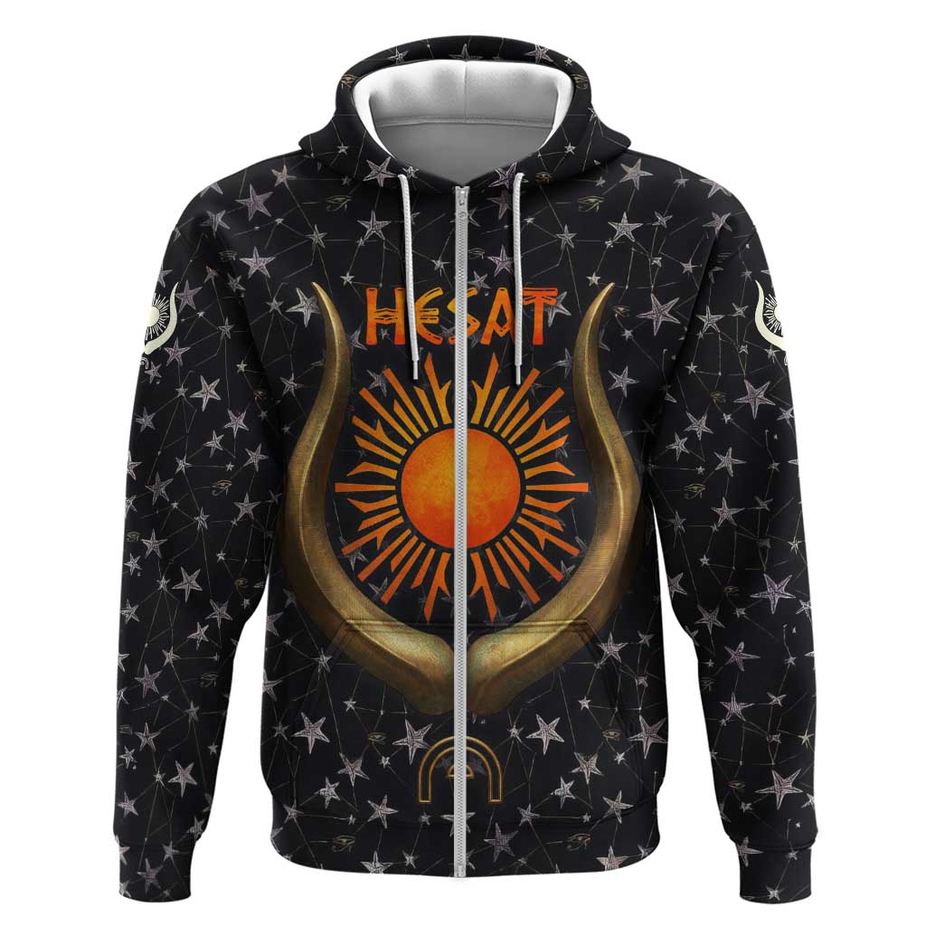 Hesat Solar Horn Symbol Hoodie Egyptian Cosmic Cow in Starry Milky Way
