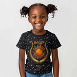 Hesat Solar Horn Symbol Kid T shirt Egyptian Cosmic Cow in Starry Milky Way