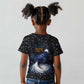 Hesat Solar Horn Symbol Kid T shirt Egyptian Cosmic Cow in Starry Milky Way