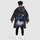 Hesat Solar Horn Symbol Kid Wearable Blanket Hoodie Egyptian Cosmic Cow in Starry Milky Way