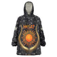 Hesat Solar Horn Symbol Kid Wearable Blanket Hoodie Egyptian Cosmic Cow in Starry Milky Way