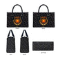 Hesat Solar Horn Symbol Leather Bag Egyptian Cosmic Cow in Starry Milky Way