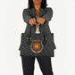 Hesat Solar Horn Symbol Leather Bag Egyptian Cosmic Cow in Starry Milky Way