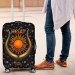Hesat Solar Horn Symbol Luggage Cover Egyptian Cosmic Cow in Starry Milky Way