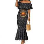 Hesat Solar Horn Symbol Mermaid Dress Egyptian Cosmic Cow in Starry Milky Way