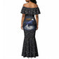 Hesat Solar Horn Symbol Mermaid Dress Egyptian Cosmic Cow in Starry Milky Way