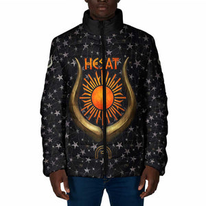 Hesat Solar Horn Symbol Padded Jacket Egyptian Cosmic Cow in Starry Milky Way