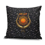 Hesat Solar Horn Symbol Pillow Cover Egyptian Cosmic Cow in Starry Milky Way