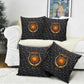 Hesat Solar Horn Symbol Pillow Cover Egyptian Cosmic Cow in Starry Milky Way