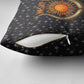 Hesat Solar Horn Symbol Pillow Cover Egyptian Cosmic Cow in Starry Milky Way