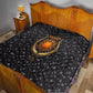 Hesat Solar Horn Symbol Quilt Egyptian Cosmic Cow in Starry Milky Way