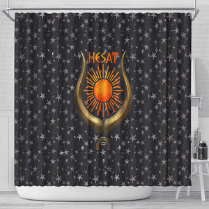 Hesat Solar Horn Symbol Shower Curtain Egyptian Cosmic Cow in Starry Milky Way