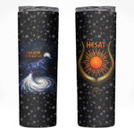 Hesat Solar Horn Symbol Skinny Tumbler Egyptian Cosmic Cow in Starry Milky Way