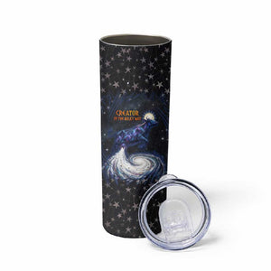 Hesat Solar Horn Symbol Skinny Tumbler Egyptian Cosmic Cow in Starry Milky Way