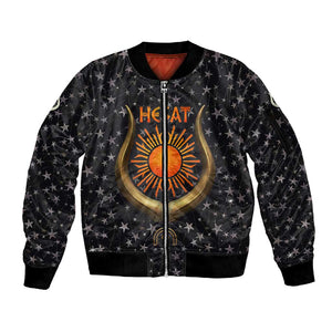 Hesat Solar Horn Symbol Sleeve Zip Bomber Jacket Egyptian Cosmic Cow in Starry Milky Way