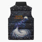 Hesat Solar Horn Symbol Sleeveless Puffer Jacket Egyptian Cosmic Cow in Starry Milky Way