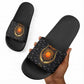 Hesat Solar Horn Symbol Slide Sandals Egyptian Cosmic Cow in Starry Milky Way