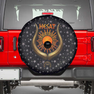 Hesat Solar Horn Symbol Spare Tire Cover Egyptian Cosmic Cow in Starry Milky Way