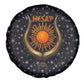 Hesat Solar Horn Symbol Spare Tire Cover Egyptian Cosmic Cow in Starry Milky Way