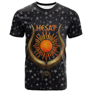 Hesat Solar Horn Symbol T shirt Egyptian Cosmic Cow in Starry Milky Way