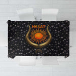Hesat Solar Horn Symbol Tablecloth Egyptian Cosmic Cow in Starry Milky Way