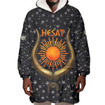 Hesat Solar Horn Symbol Wearable Blanket Hoodie Egyptian Cosmic Cow in Starry Milky Way