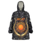 Hesat Solar Horn Symbol Wearable Blanket Hoodie Egyptian Cosmic Cow in Starry Milky Way