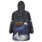 Hesat Solar Horn Symbol Wearable Blanket Hoodie Egyptian Cosmic Cow in Starry Milky Way