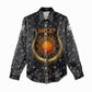 Hesat Solar Horn Symbol Women Casual Shirt Egyptian Cosmic Cow in Starry Milky Way