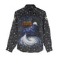Hesat Solar Horn Symbol Women Casual Shirt Egyptian Cosmic Cow in Starry Milky Way