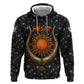 Hesat Solar Horn Symbol Zip Hoodie Egyptian Cosmic Cow in Starry Milky Way