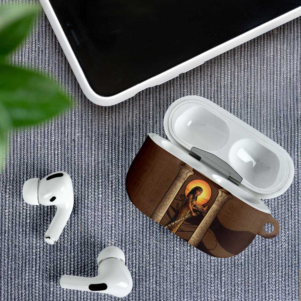 Imenet Sunlit Temple Columns AirPods Case with Ancient Egyptian Offering Scene