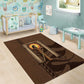 Imenet Sunlit Temple Columns Area Rug with Ancient Egyptian Offering Scene