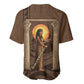 Imenet Sunlit Temple Columns Baseball Jersey with Ancient Egyptian Offering Scene