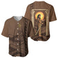 Imenet Sunlit Temple Columns Baseball Jersey with Ancient Egyptian Offering Scene