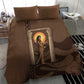 Imenet Sunlit Temple Columns Bedding Set with Ancient Egyptian Offering Scene